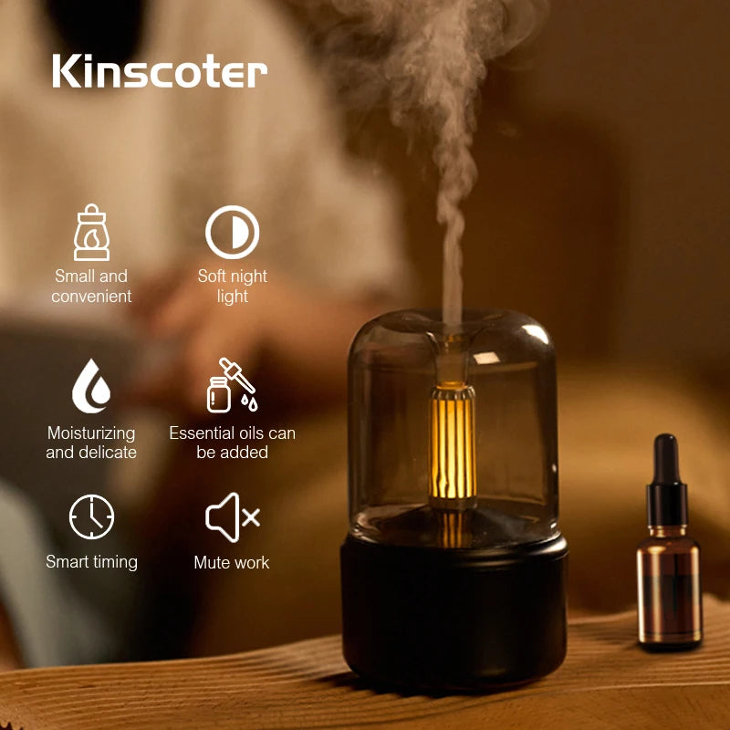 KINSCOTER Aromatherapy Essential Oil Fragrance Diffuser, Mini Bedroom Ultrasonic Air Humidifier