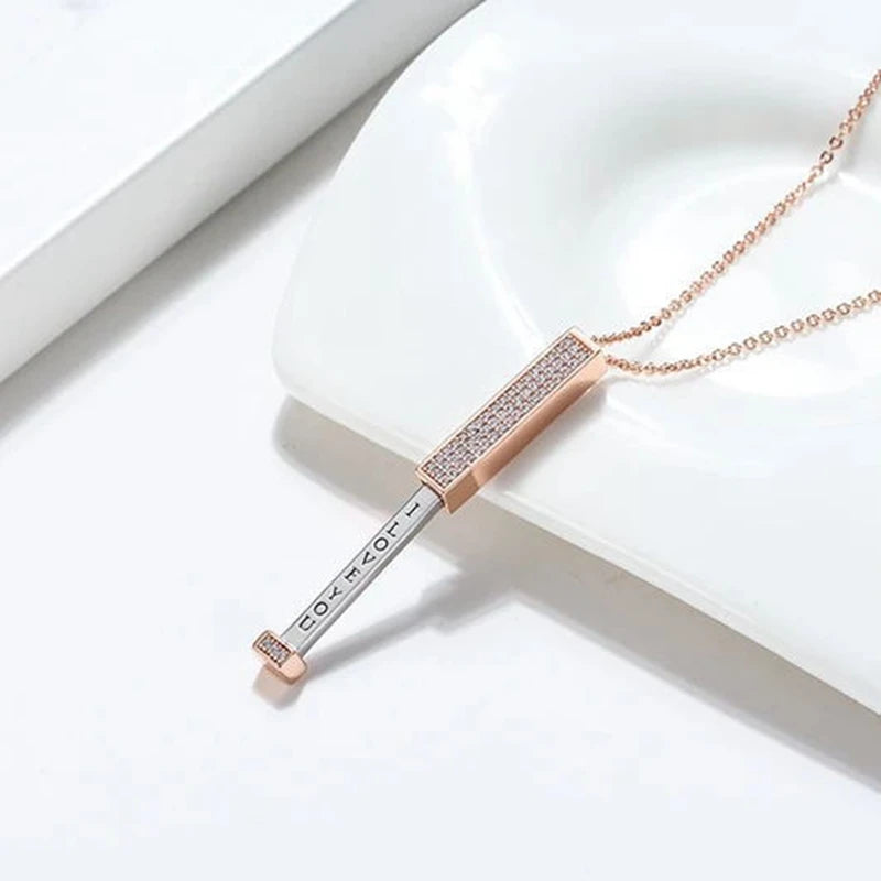 Telescoping I Love You Zircon Necklace.