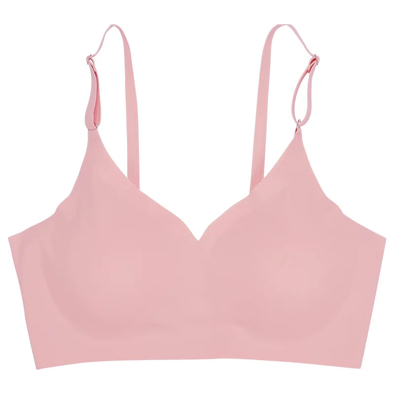 Laser Cut Seamless Wireless Push Up Bra Basic Crop Top.