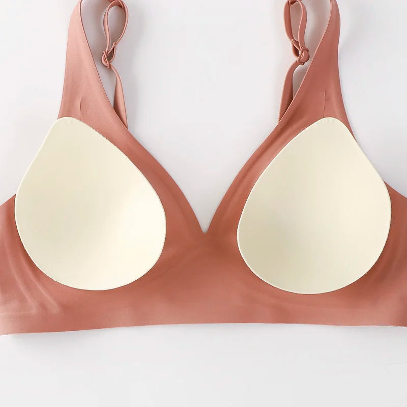 FINETOO Soft Wireless, Deep V, Bralette Padded Bra S-XL.