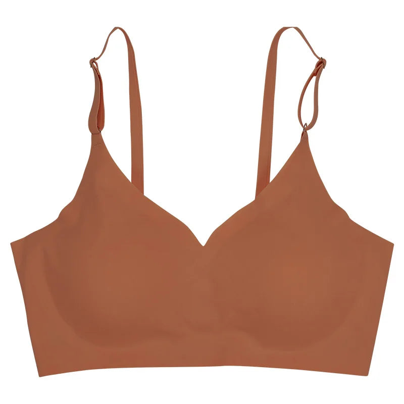 Laser Cut Seamless Wireless Push Up Bra Basic Crop Top.