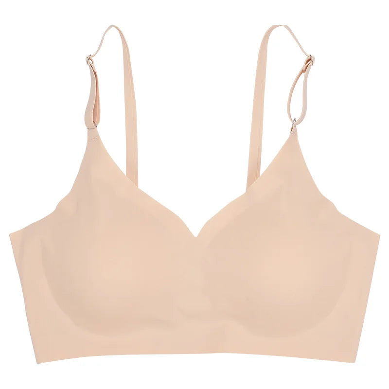 Laser Cut Seamless Wireless Push Up Bra Basic Crop Top.