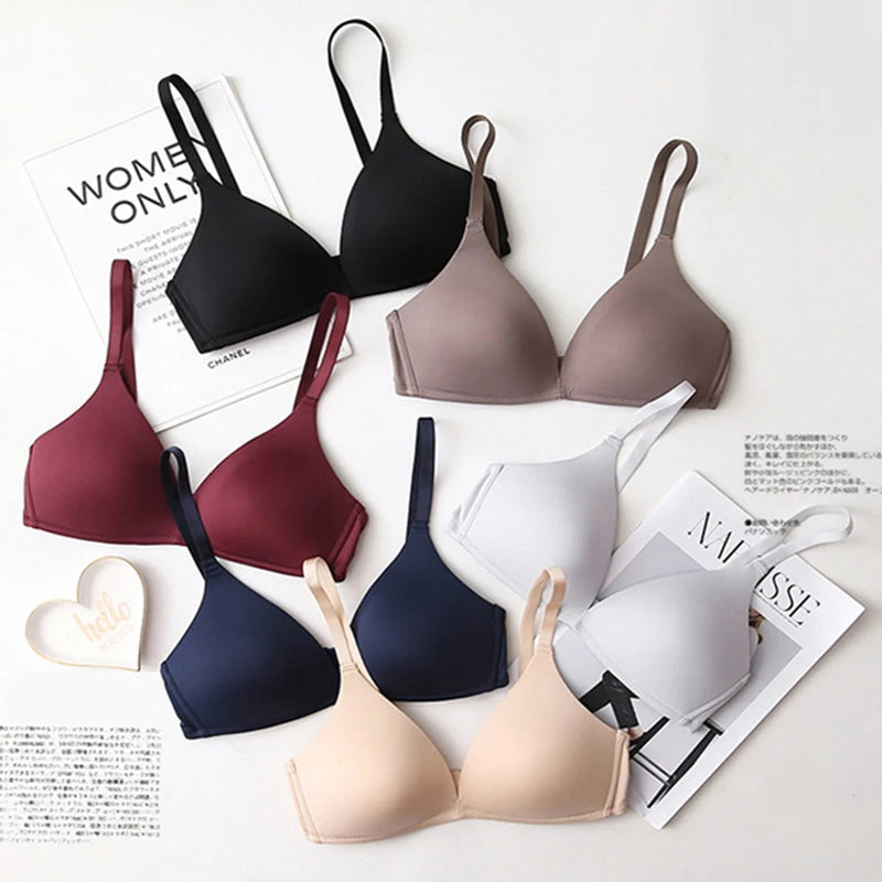 Push Up Bras No Wire Brassiere A B Cup Bralette Three Quarters(3/4 Cup) Lingerie.