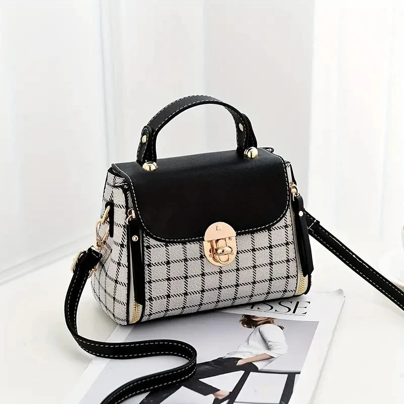 Trendy Flap Shoulder Bag PU Leather Crossbody.