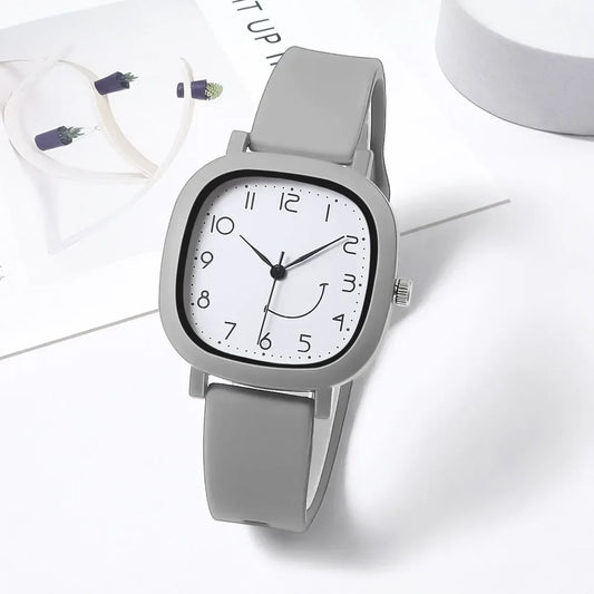 Brand Quartz Watches New Jelly Colored Silicone Strap Sports Watch Smile.