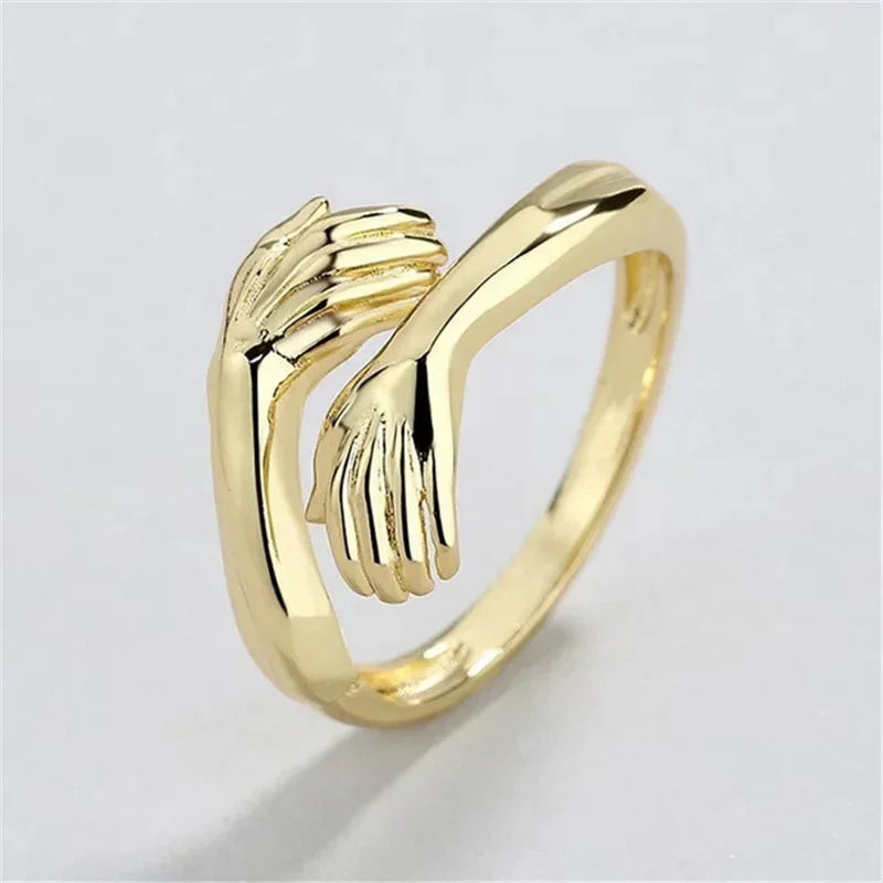 Creative Silver Color Hug Ring.