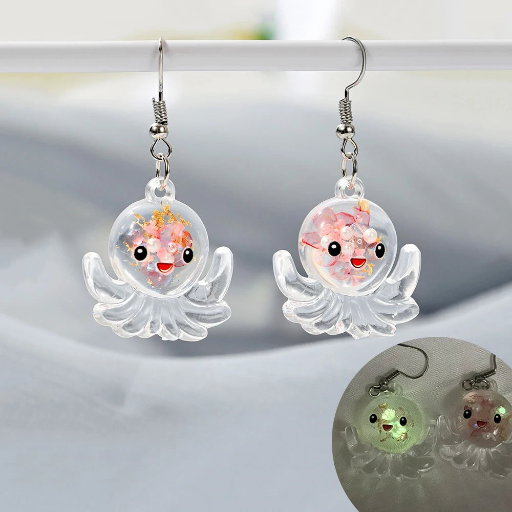 Ghost in Bottle Earrings Glow in the Dark.