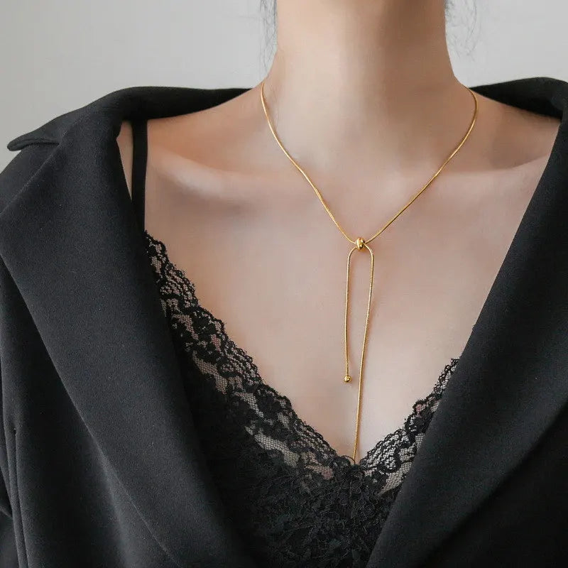 Simple Long Tassel Chain, Adjustable Choker Necklace 2024.