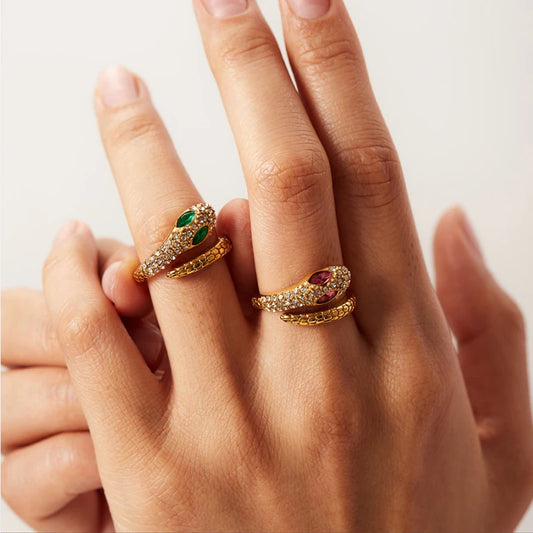 Vintage Hollow Snake Ring.