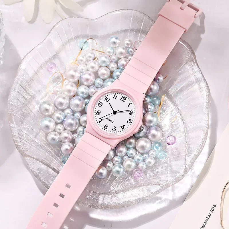 Simple Fashion Quartz Watch Silicone Strap Elegante Reloj De Mujer.