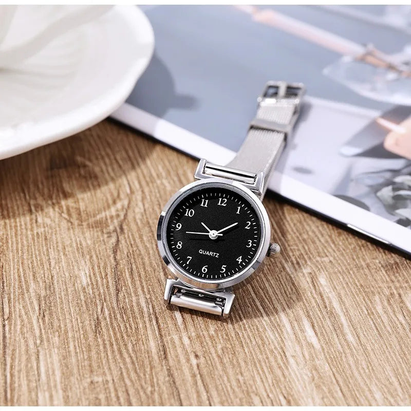 Brand Quartz Small Dial, Leather Belt Quartz Watch.