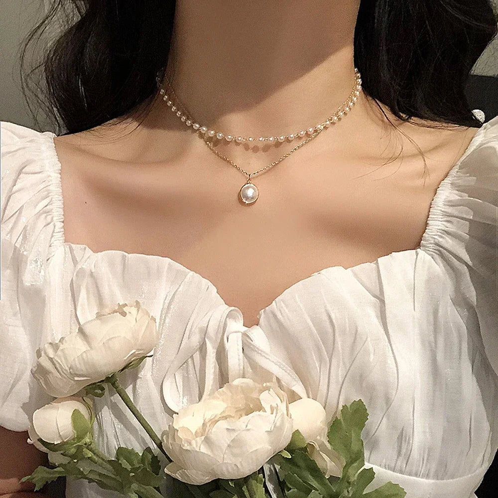 2024 New Fashion Pearl Choker Necklace.