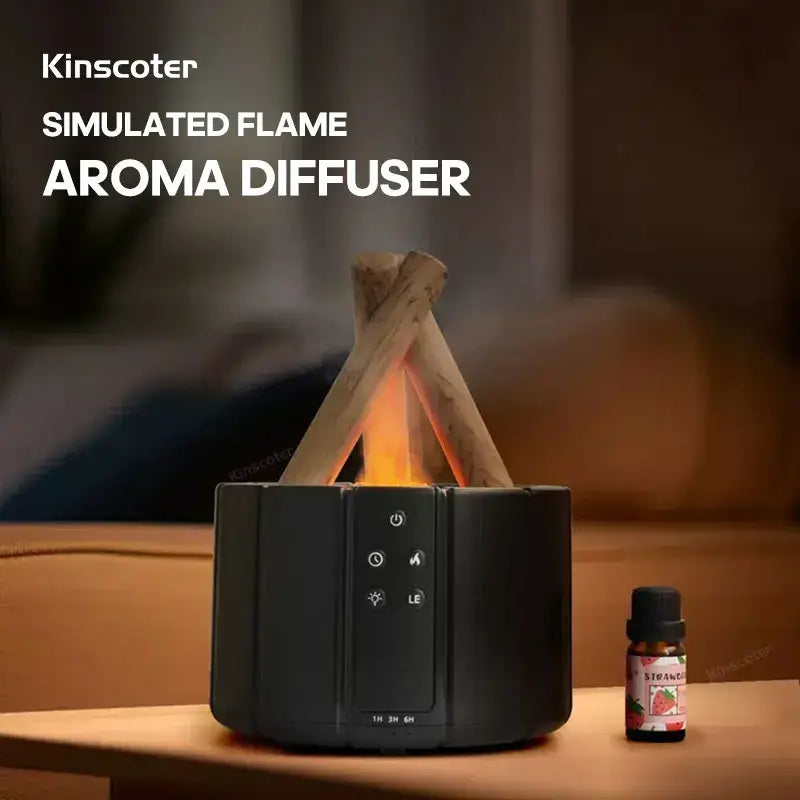 KINSCOTER Simulated Flame Aroma Diffuser & Air Humidifier