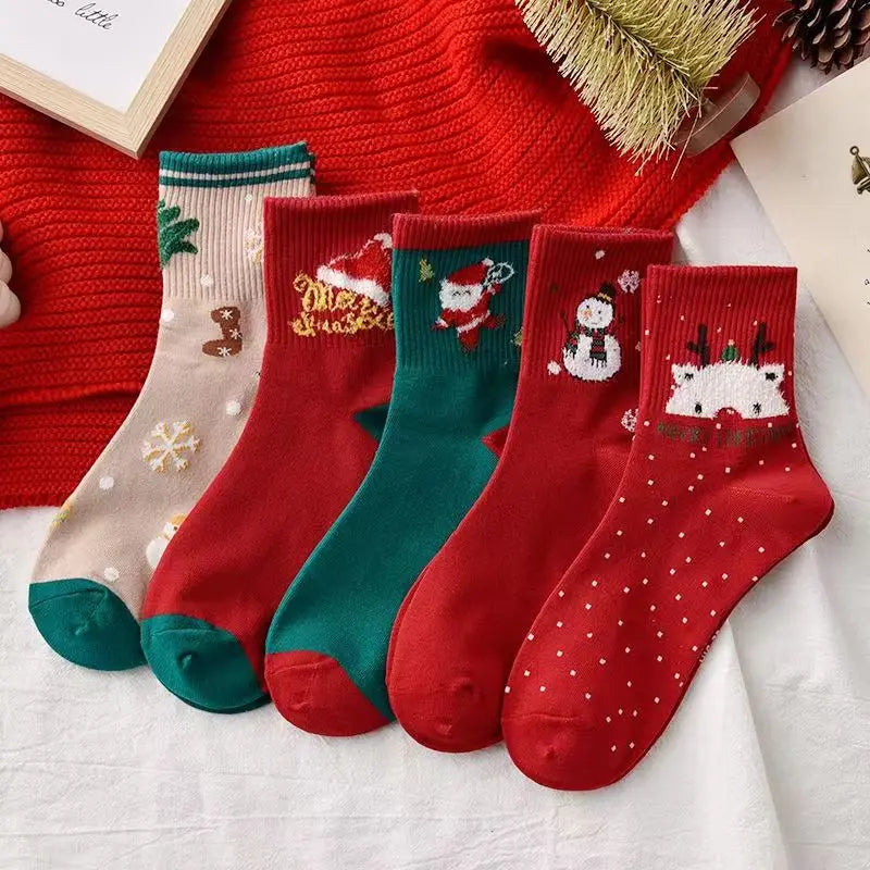 5pairs Cartoon Christmas Socks.