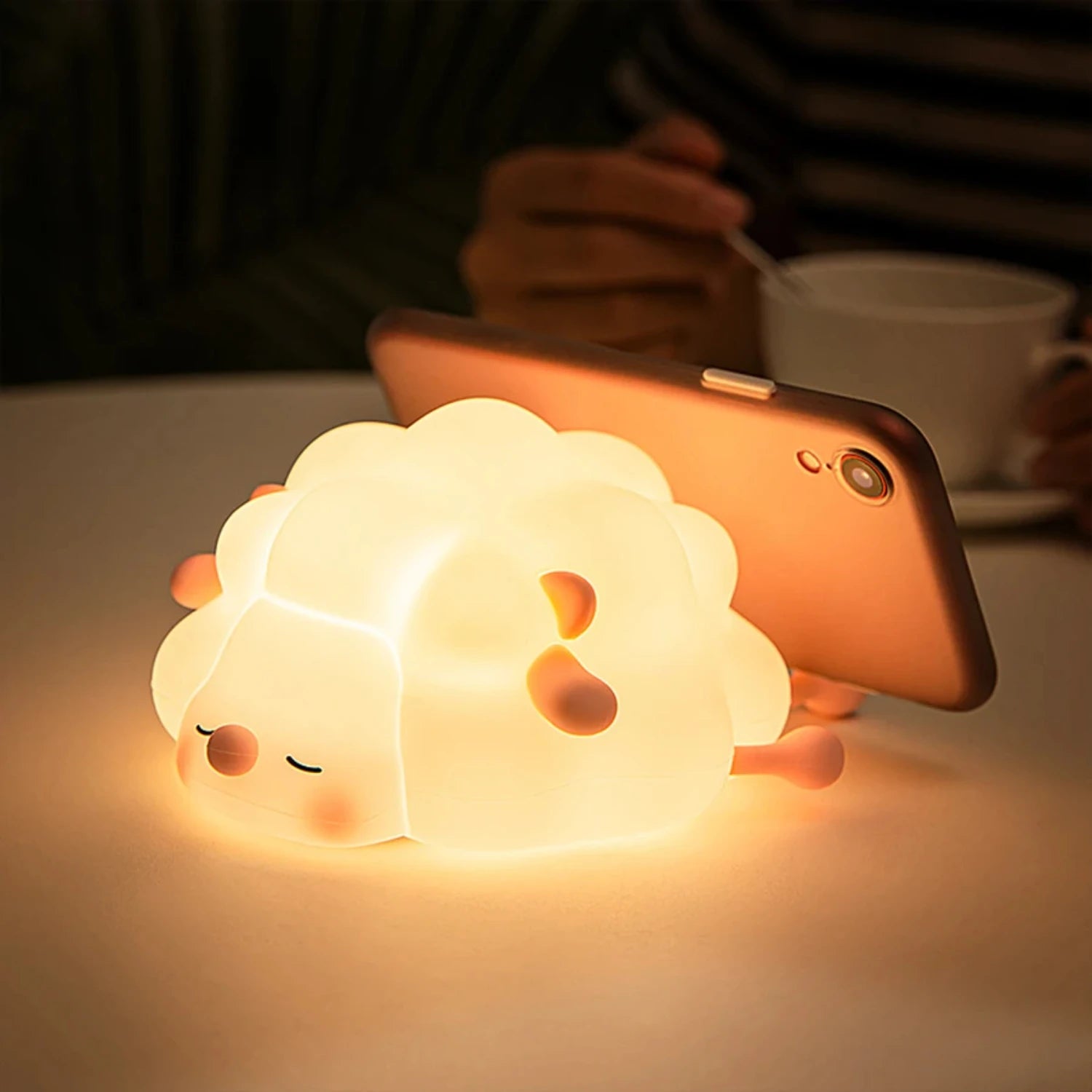 Night Light Cute Sheep Panda Silicone Lamp USB Rechargeable.