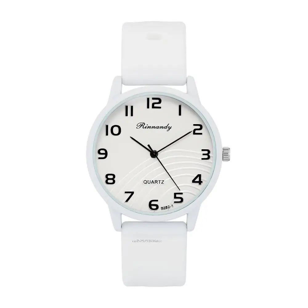 Leisure Grey Digital Simple Women Quartz Watch Sports Silicone Strap.