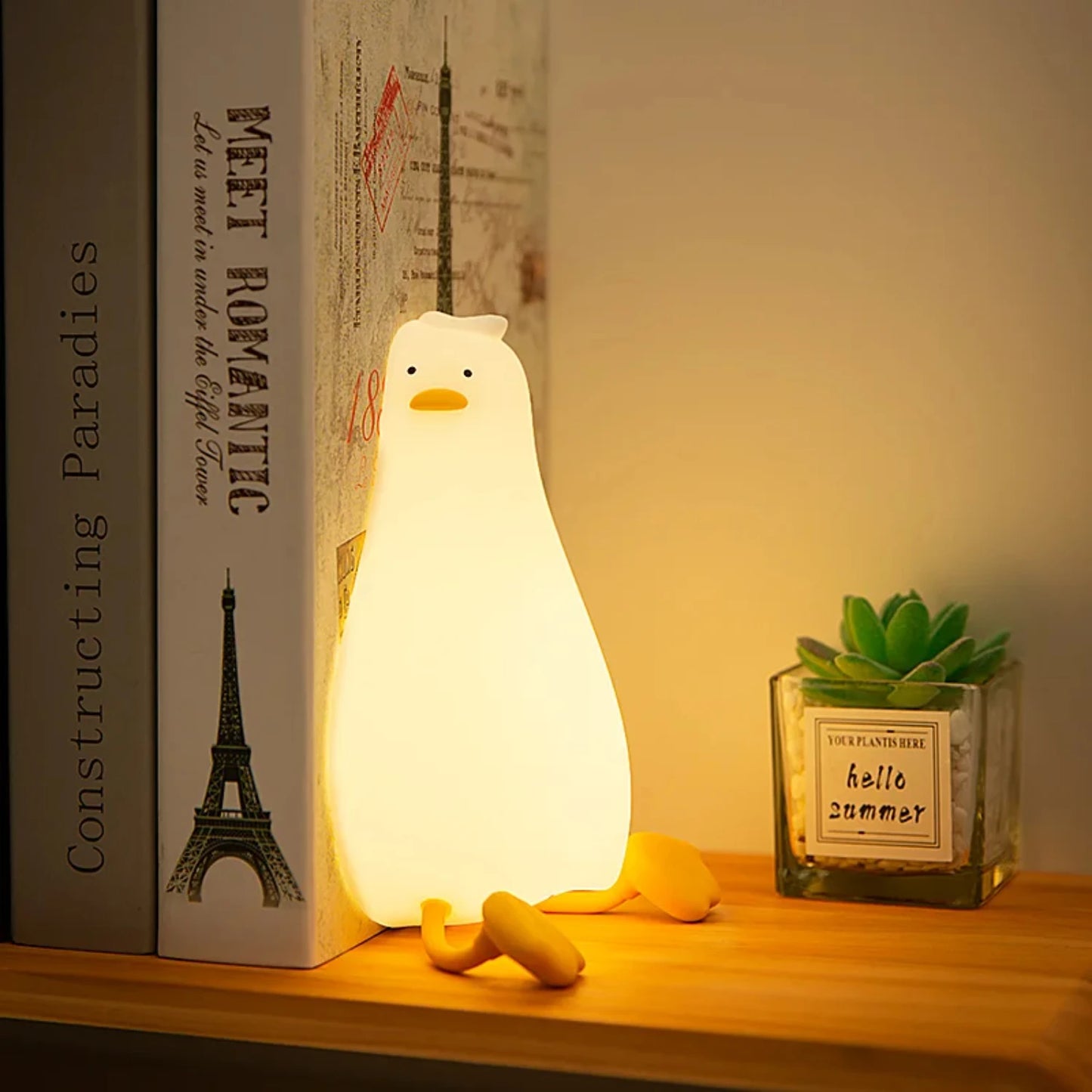 Cute Duck-Shaped Rechargeable Night Light for Bedtime