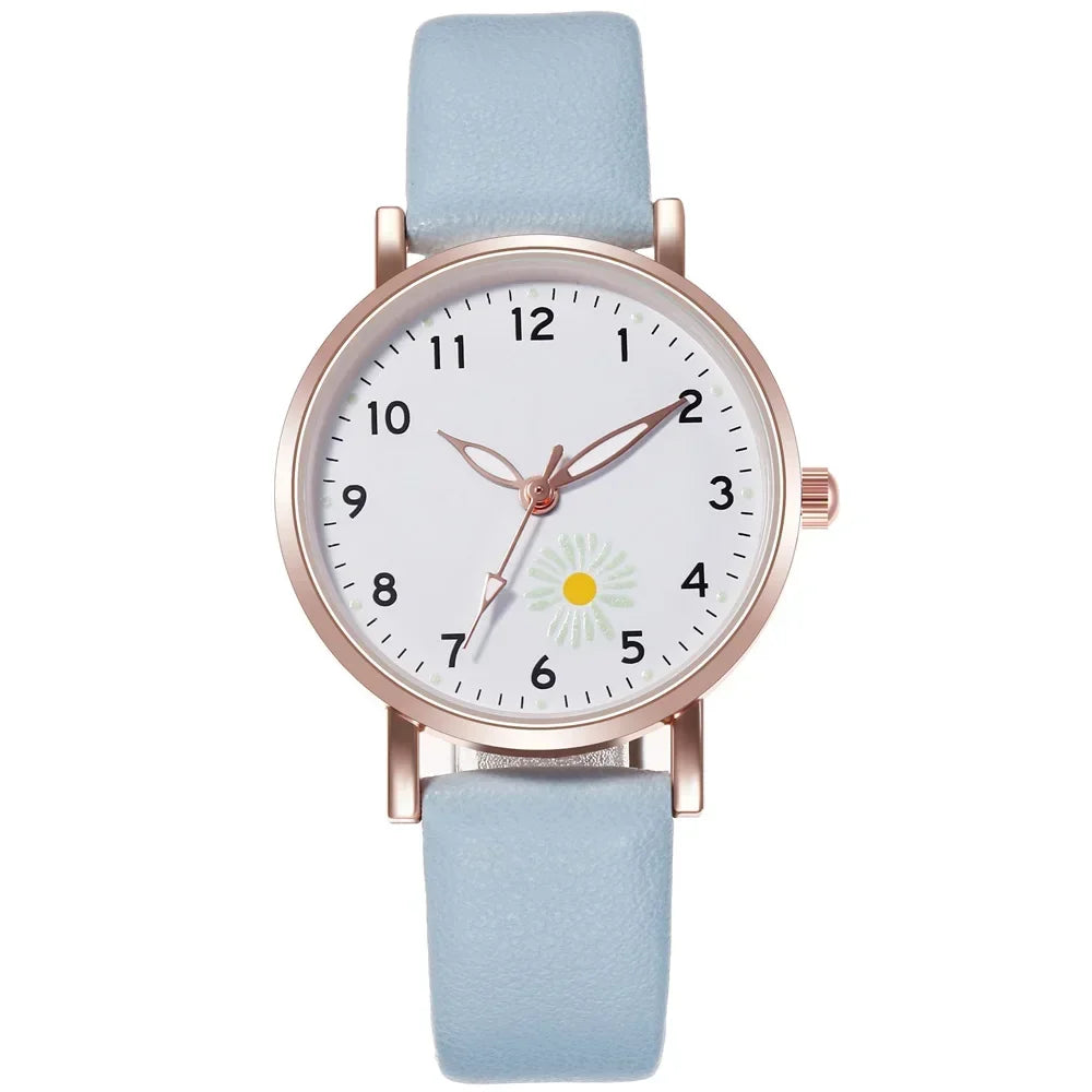 Luxury Luminous Retro Watch Back Leather Strap Quartz Montre Femme.