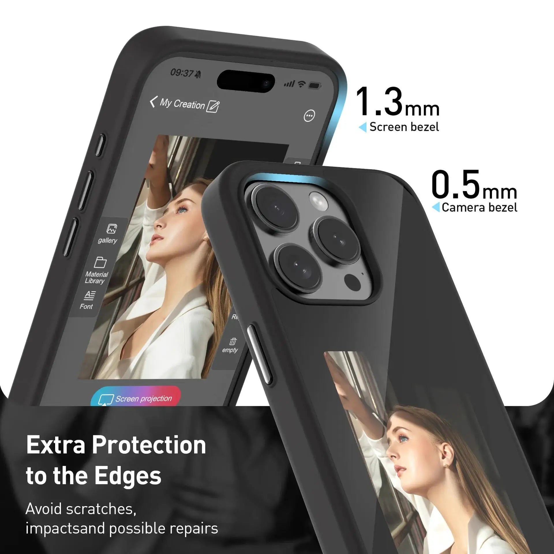 Smart NFC E-Ink Phone Case for iPhone 16-13 Pro Max