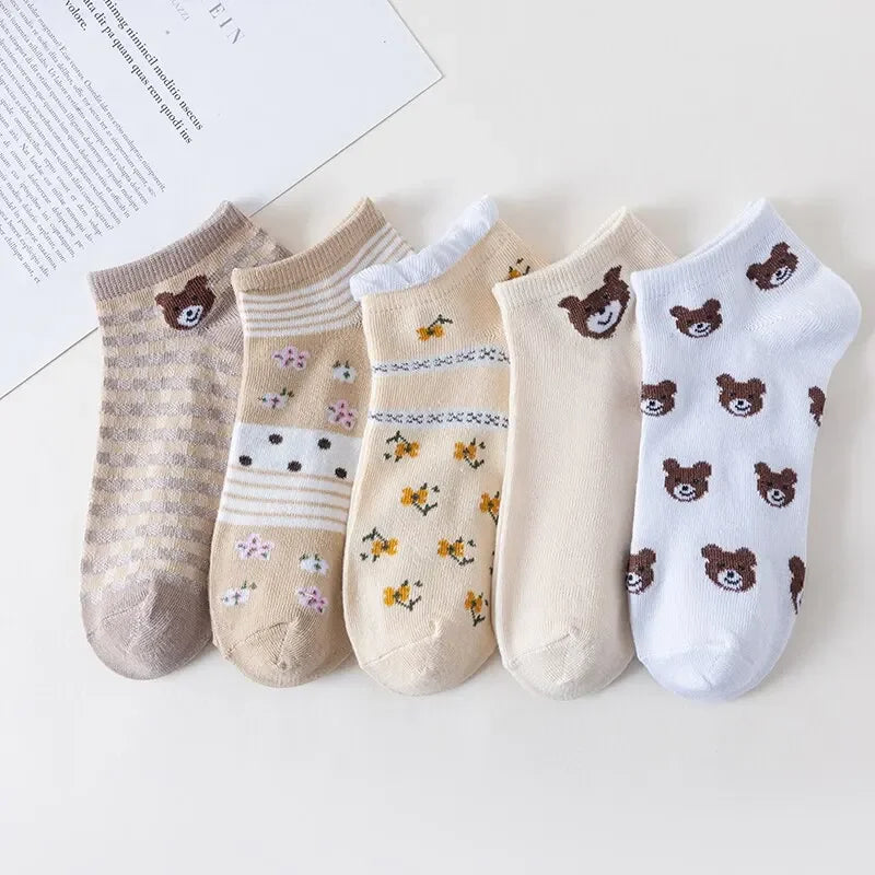 5 Pairs Cute Little Bear Socks.