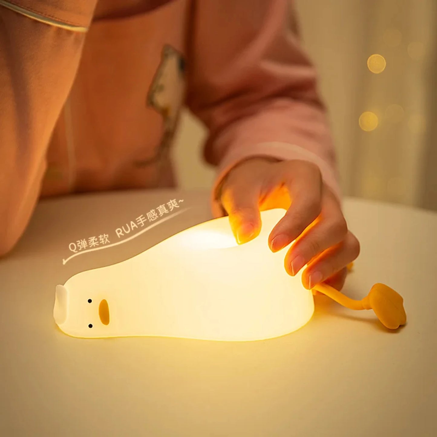 Cute Duck-Shaped Rechargeable Night Light for Bedtime