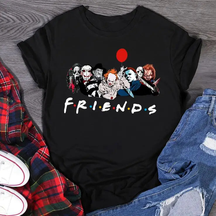 Friends T Shirt Best Stephen King Horror Characters.