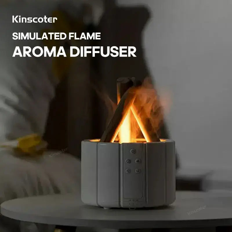 KINSCOTER Simulated Flame Aroma Diffuser & Air Humidifier