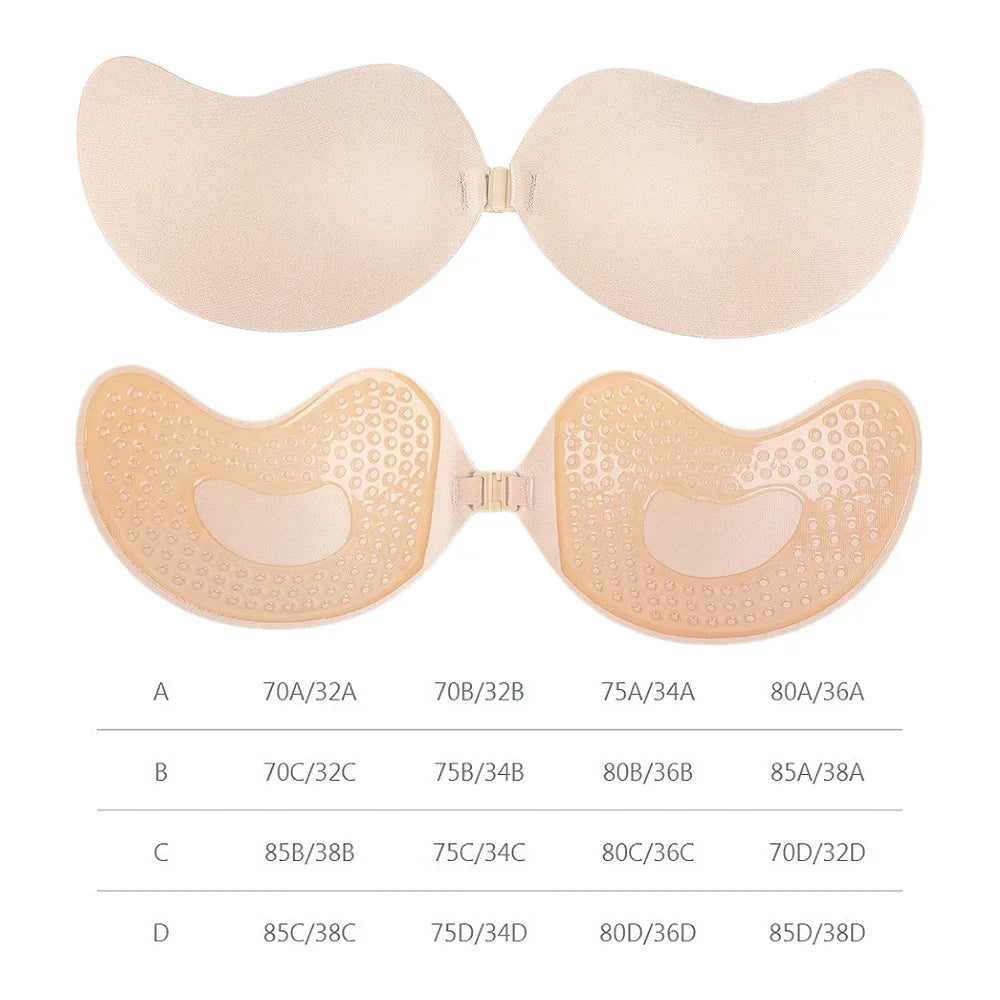 Invisible Strapless Adhesive Stick ush Up Bra.