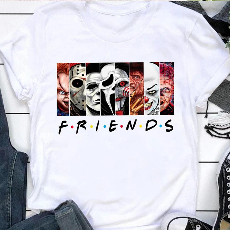 Friends T Shirt Best Stephen King Horror Characters.