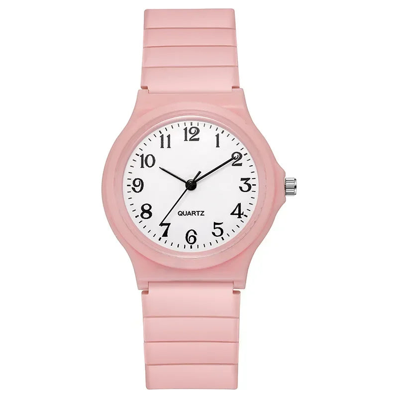 Simple Fashion Quartz Watch Silicone Strap Elegante Reloj De Mujer.