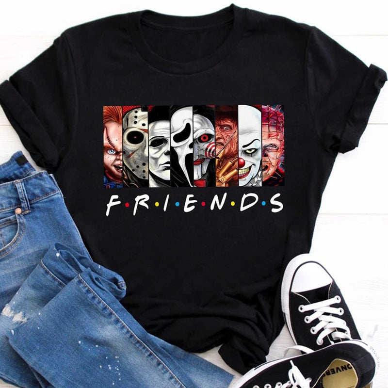 Friends T Shirt Best Stephen King Horror Characters.