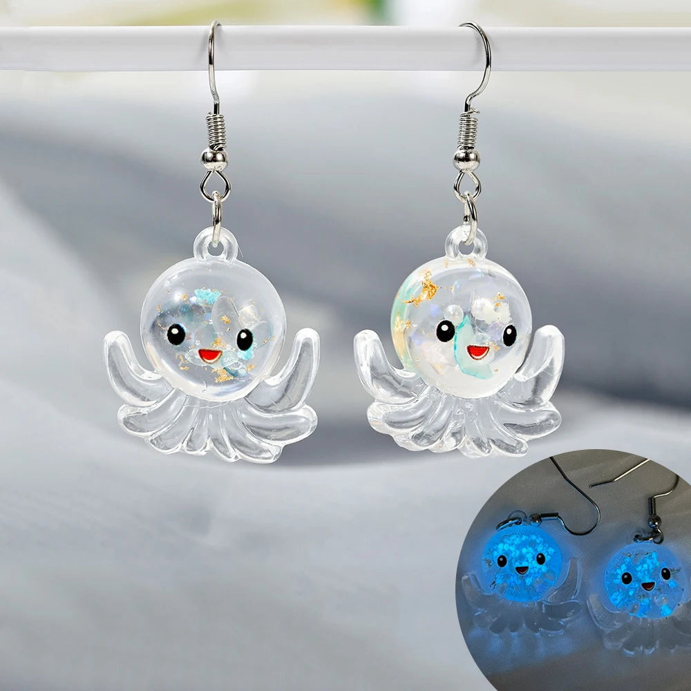 Ghost in Bottle Earrings Glow in the Dark.