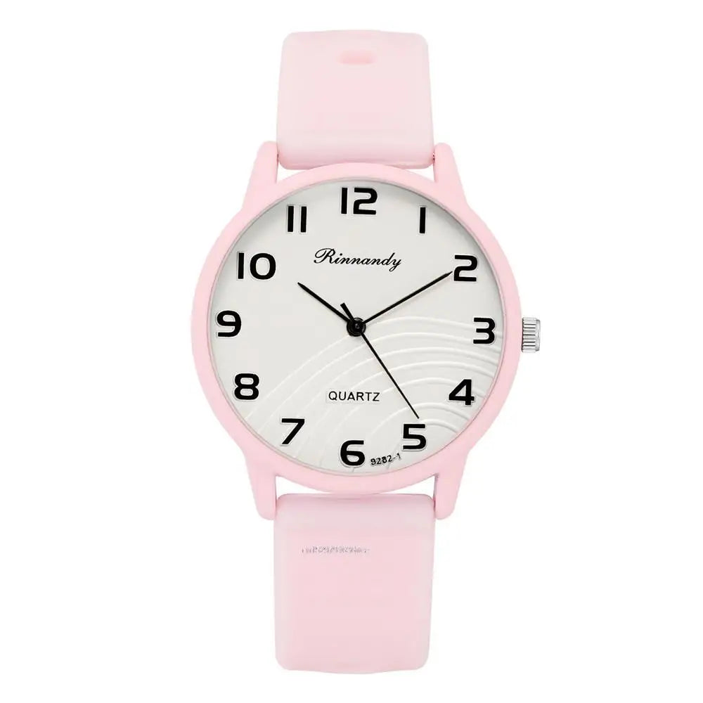 Leisure Grey Digital Simple Women Quartz Watch Sports Silicone Strap.