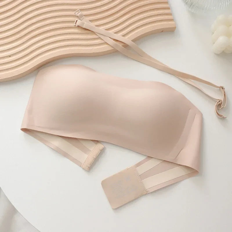 strapless thin non slip non marking invisible bra.