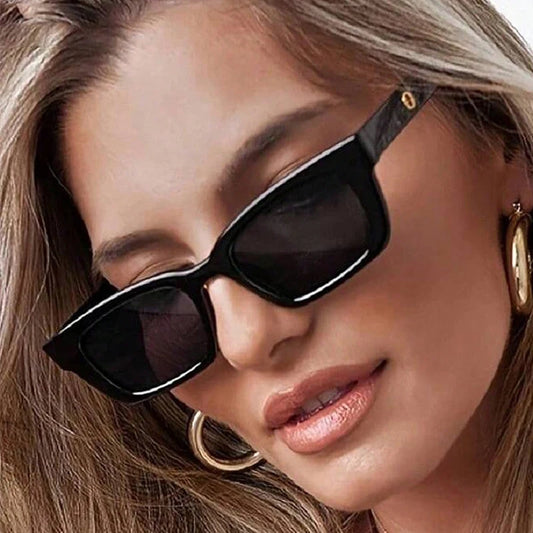 2024 New Women Rectangle Vintage Brand Designer Retro Points Sun Glasses.