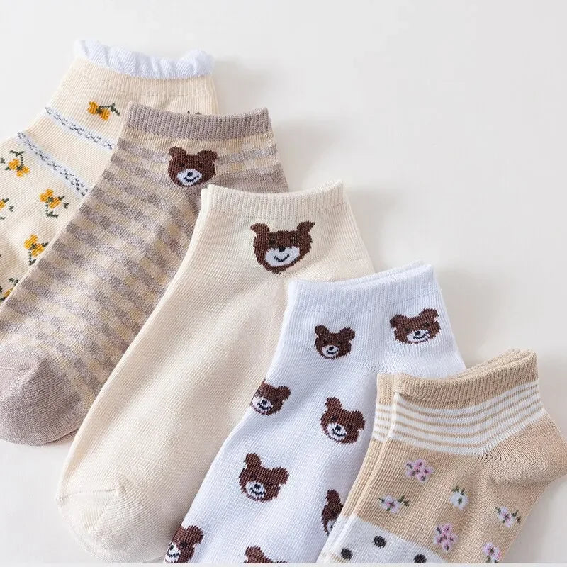 5 Pairs Cute Little Bear Socks.