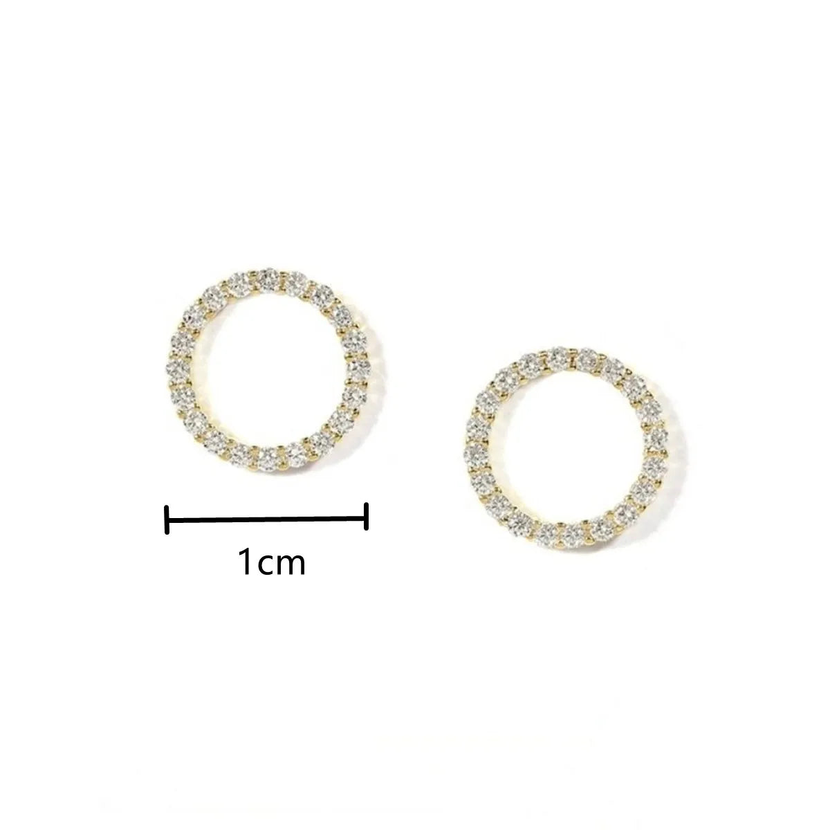 Gold Color S925 Silver Needle Crystal Earrings