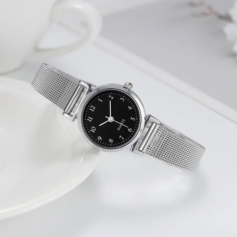 Brand Quartz Small Dial, Leather Belt Quartz Watch.