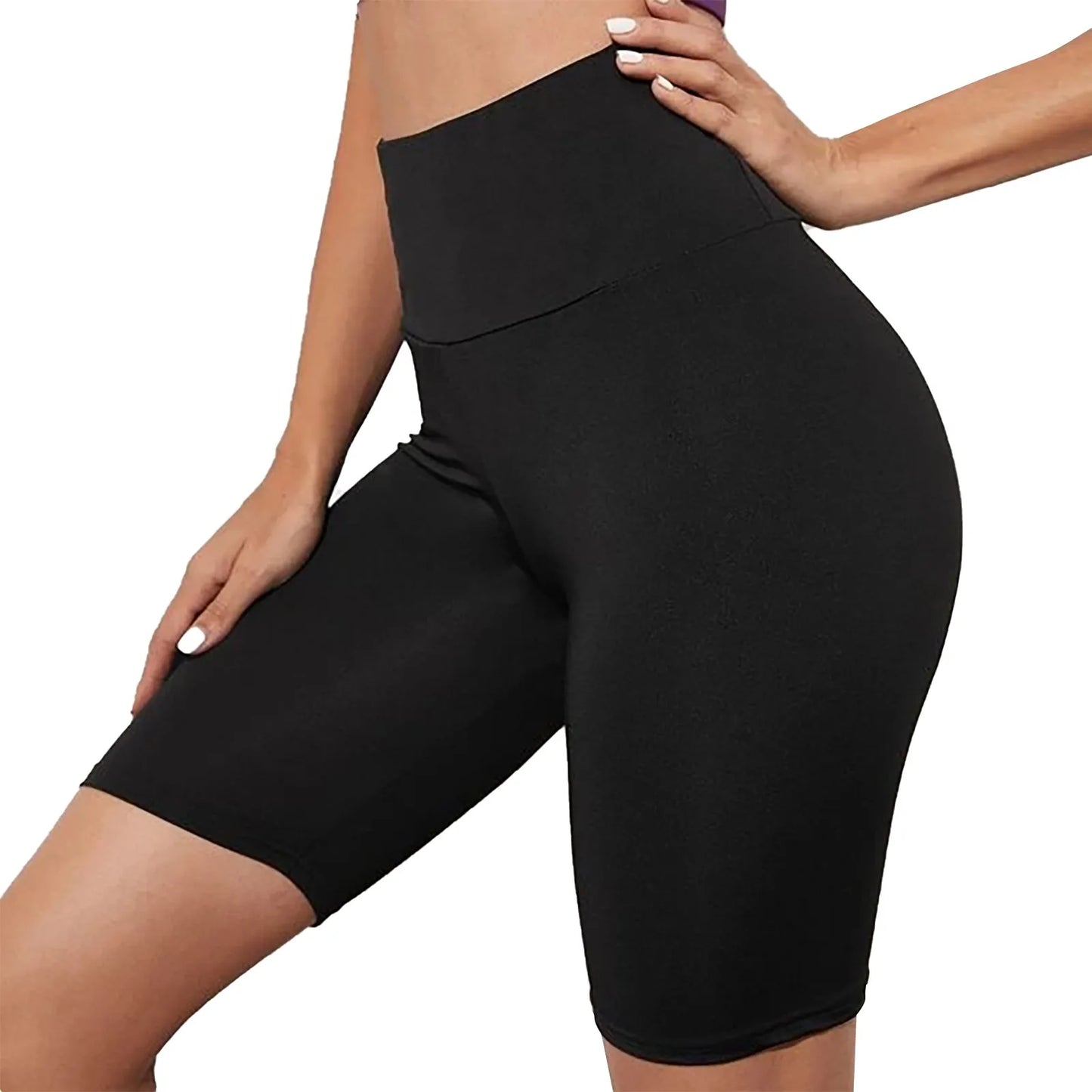 Solid Color Hip Lift Short Fitness High Waisted Sport Running Leggings.