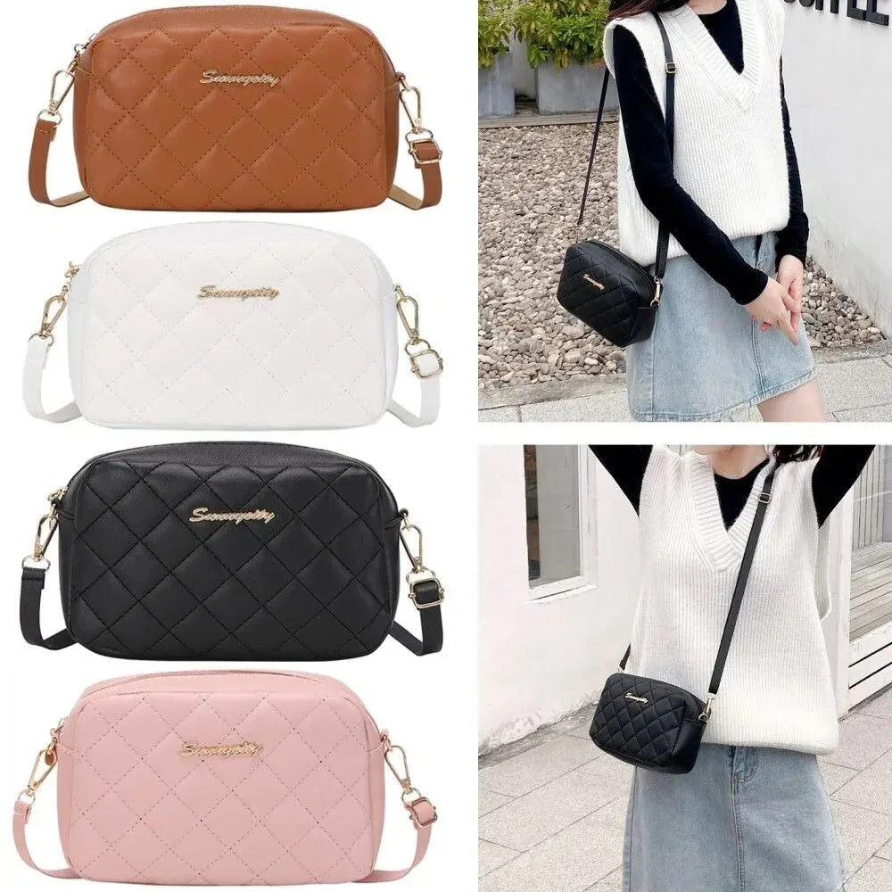 Simple Style Small Shoulder Bags Solid Color Pu Leather.