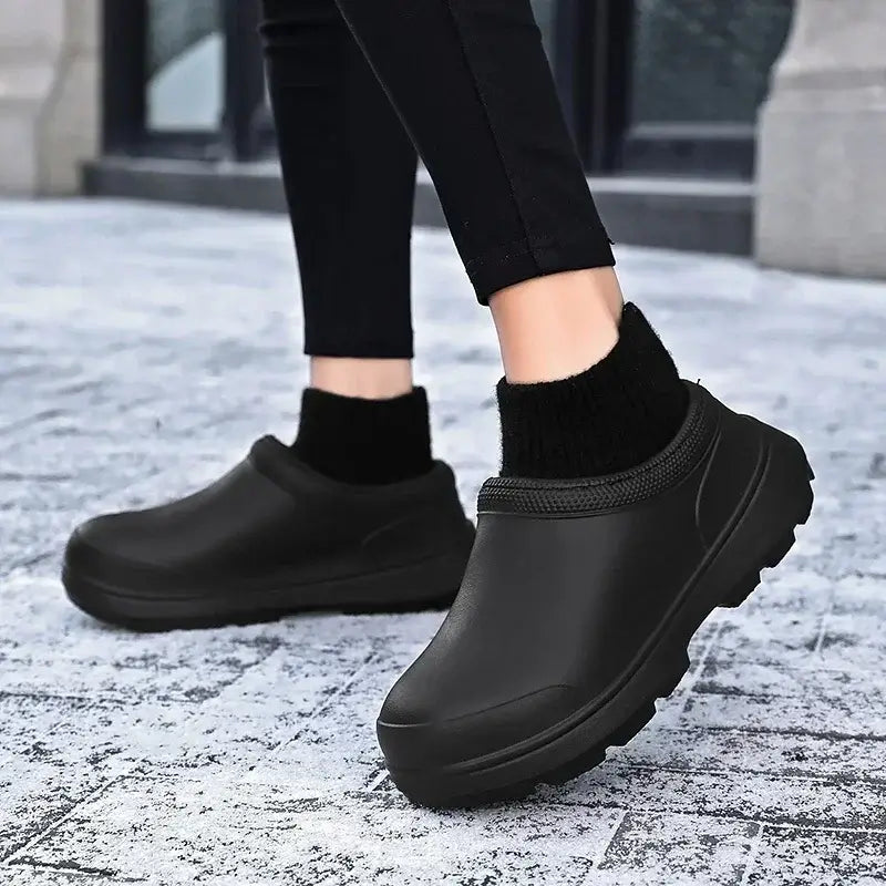 Winter Non-Slip Waterproof Chef Slippers - Kitchen Shoes