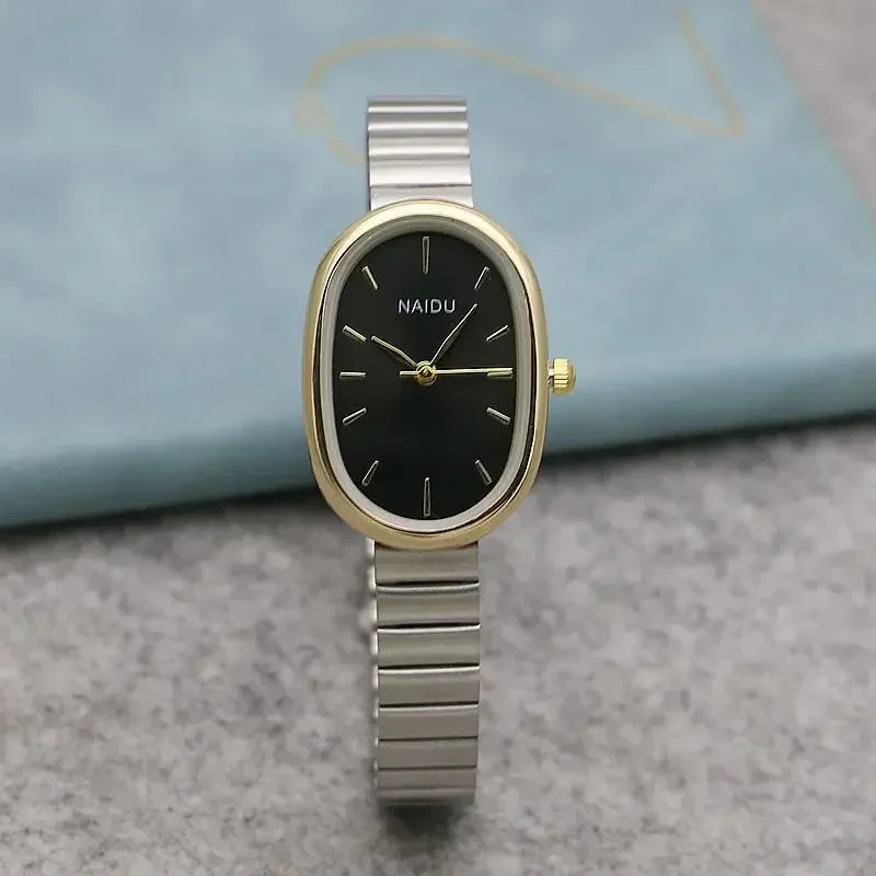 New Brand Steel Band Square Quartz Retro Minimalist Temperament Small Dial Watch.