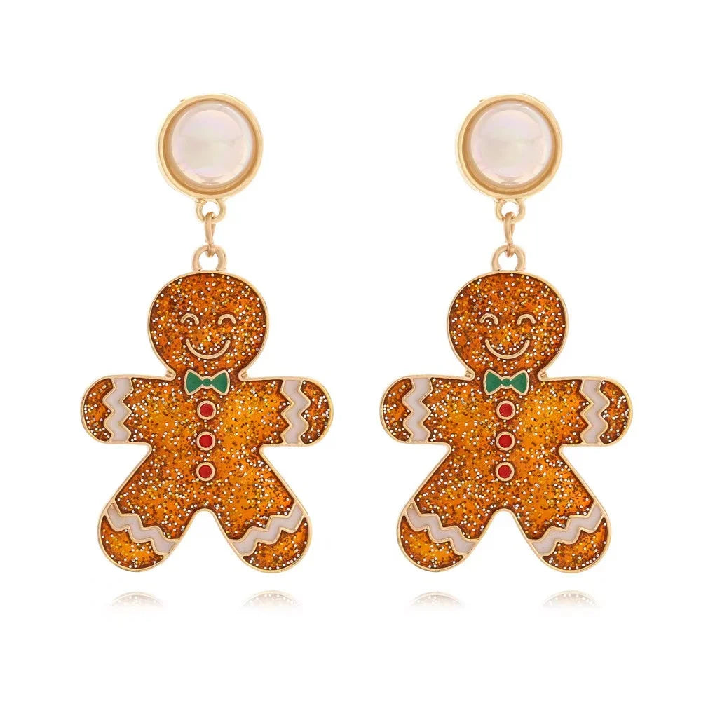 Sweet Christmas Gingerbread Earrings.