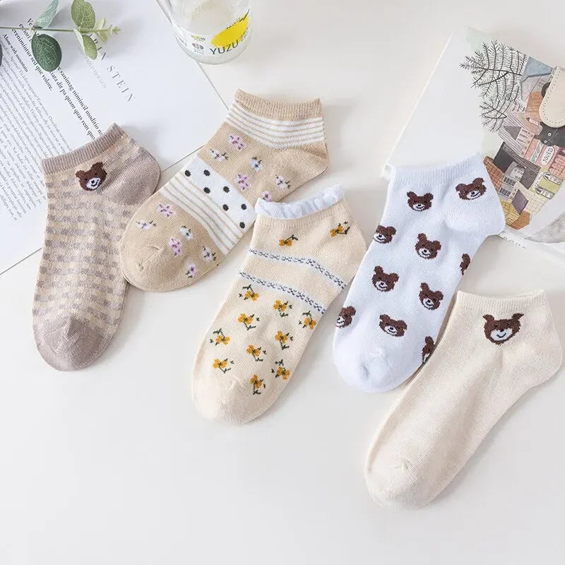 5 Pairs Cute Little Bear Socks.