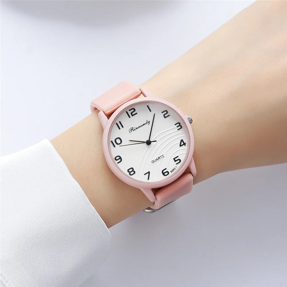 Leisure Grey Digital Simple Women Quartz Watch Sports Silicone Strap.