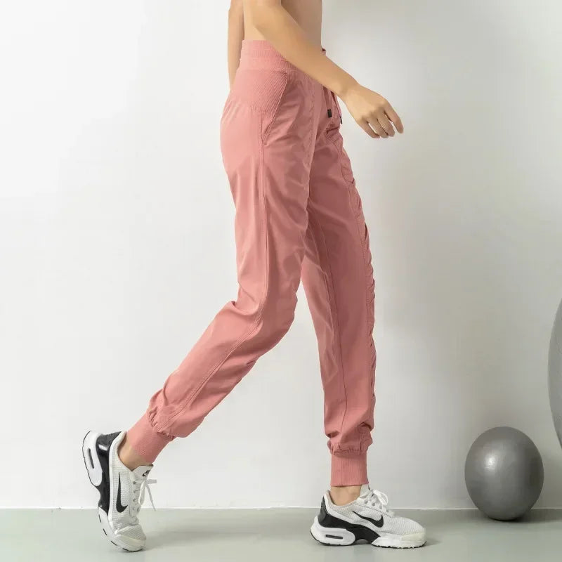 Quick Dry Fabric Drawstring Running Sport Joggers Pants.