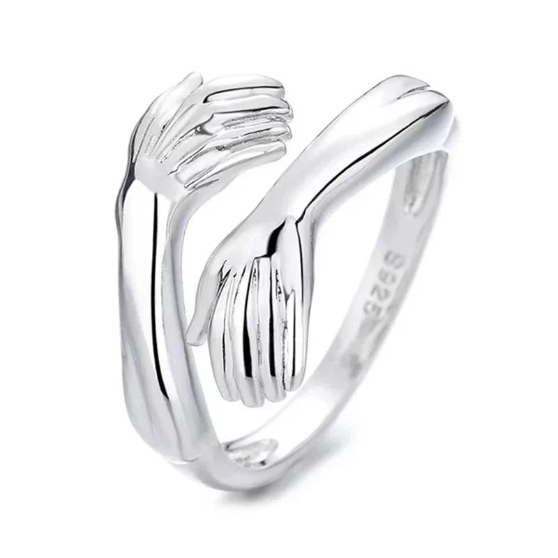 Creative Silver Color Hug Ring.