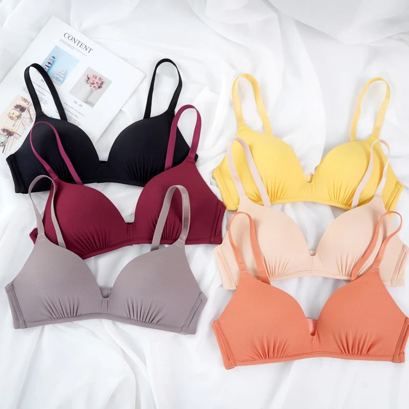 Push Up Bras No Wire Brassiere A B Cup Bralette Three Quarters(3/4 Cup) Lingerie.