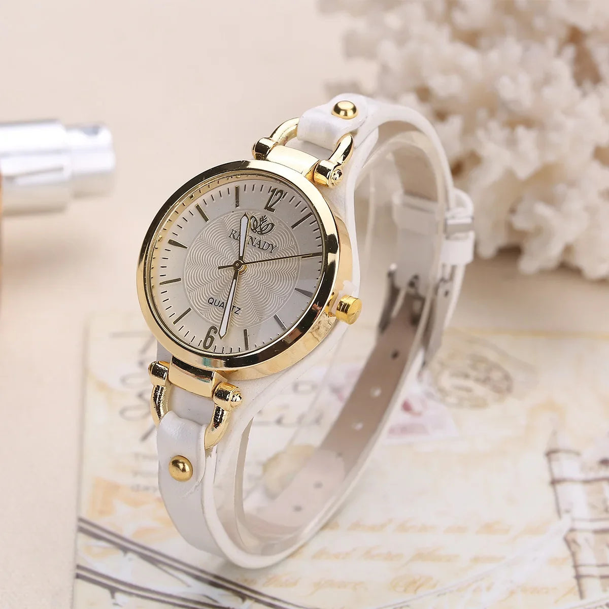 2024 Quartz Watch PU Leather Thin Strap Ladies Watch Relojes Para Mujer.