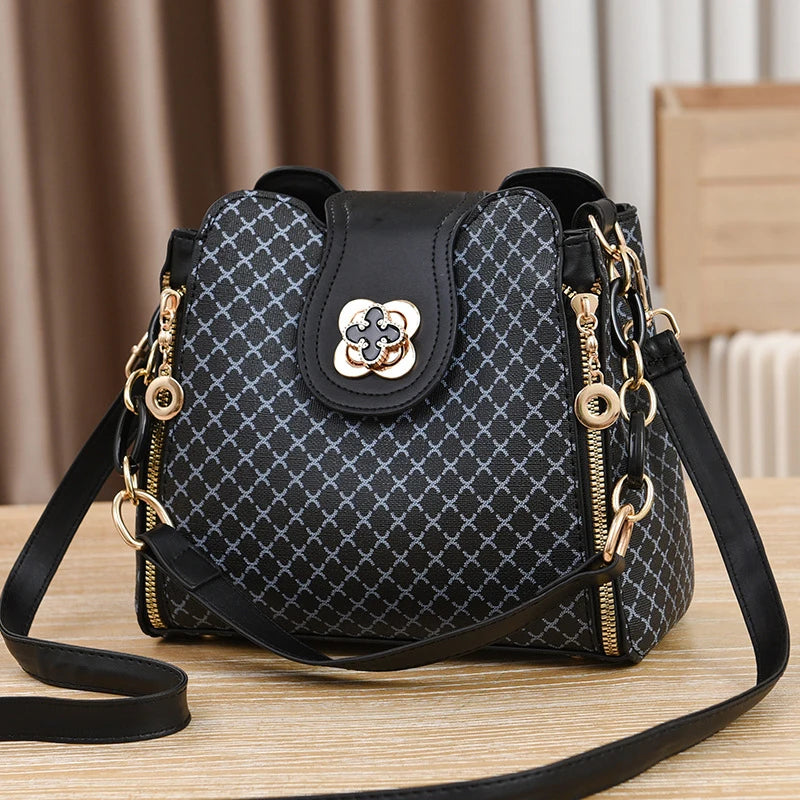 New Women Handbag Bag Luxury Design Bucket Shoulder Crossbody Bag.